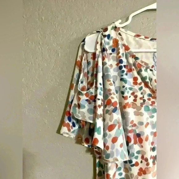 Maeve Anthropologie Multi Color Spotted Short Sleeve V-Neck Dress, Size M - Picture 5 of 10